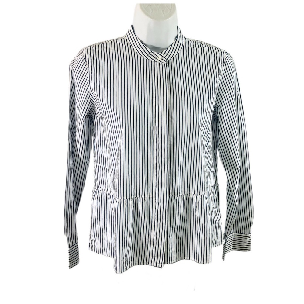 Madewell Lakeside Top Peplum Striped XS blue white - Picture 3 of 13
